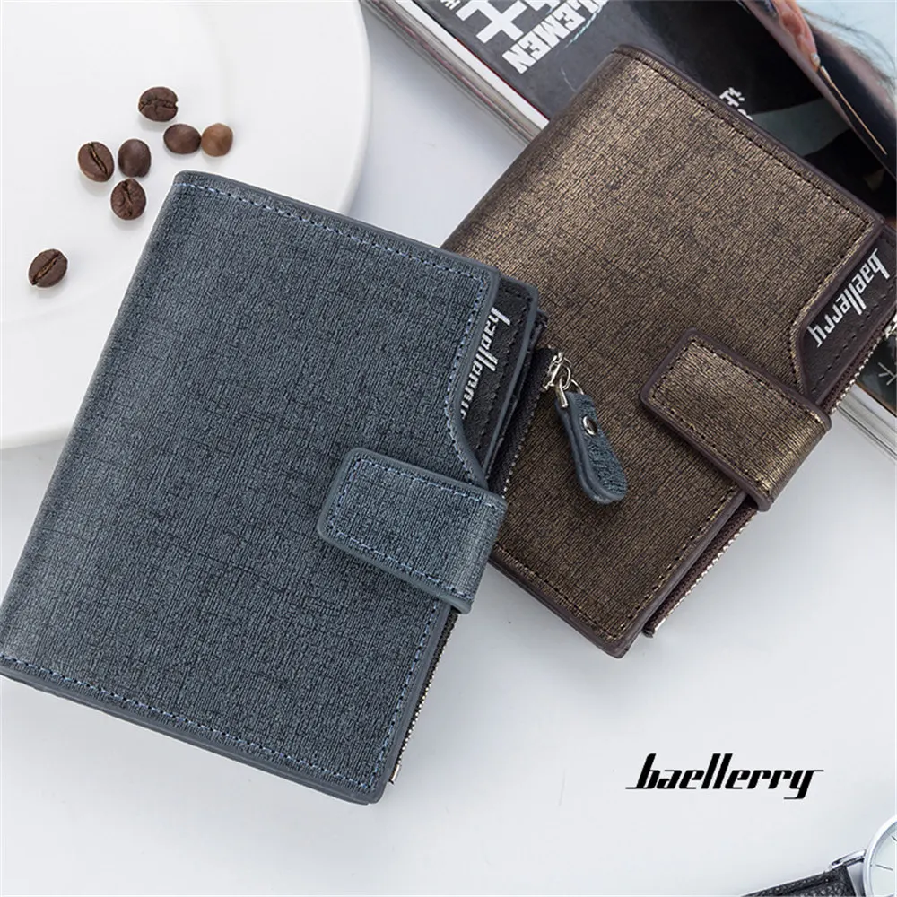 2018 Fashion Men wallets Short and large capacity mens wallet male money purses Soft Card Case classic soild pattern designer | Багаж и