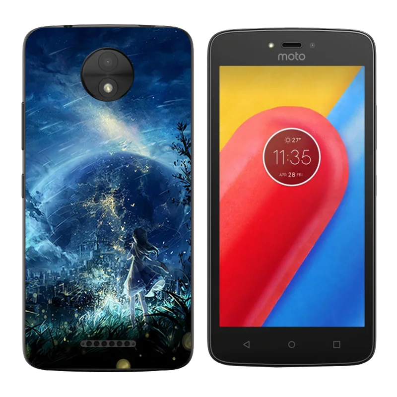 Силиконовый чехол для Motorola Moto C 2017 мягкий из ТПУ с принтом снежинки XT1750 XT1754 5 0 |