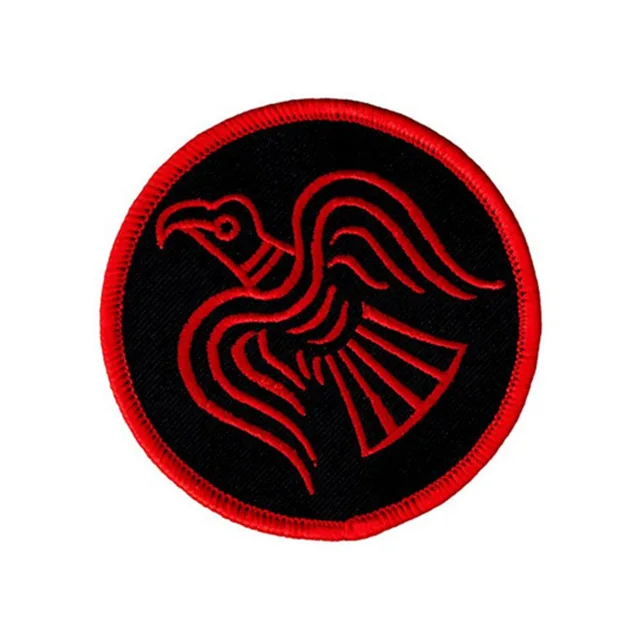 Blackbird red Ворон символ Одина Unicursal Valknut Valhalla тактические Викинги боевой патч Blackbird Sun эмблема военный значок аппликация патч - Цвет: Blackbird red
