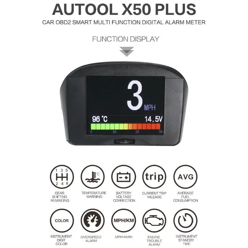 VODOOL мульти-Функция автомобиль OBD HUD Дисплей превышение скорости Предупреждение Системы проектор для ветрового стекла авто Цифровой Напряжение сигнализации