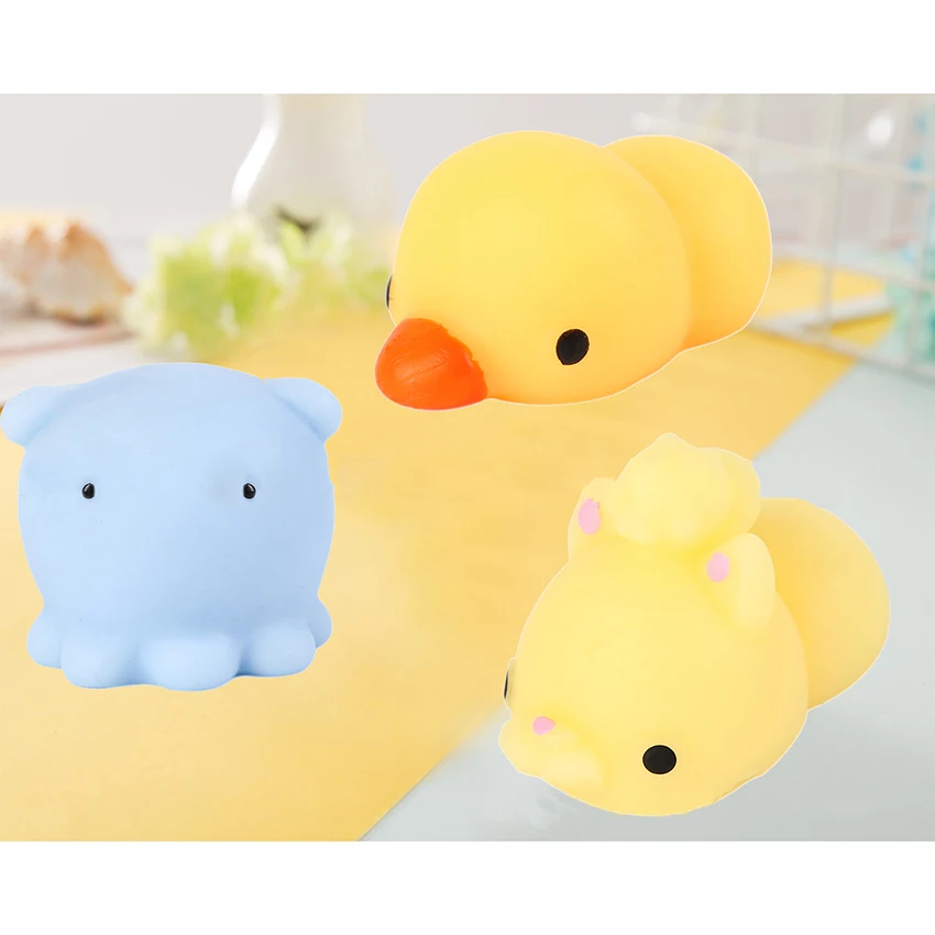 TOFOCO 10pcs/Set Squishy Toy Kawaii Cute Mini Soft Hand Pinch Squeeze Stress Relief Decompression Charm Toys Kid Adult Gifts | Игрушки и