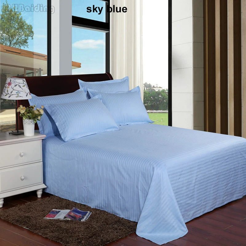 sku blue Простыня для отеля Star, 1 шт., сатин, хлопок, 60 s, плоский лист, 160x235 см/200x235 см/230x235 см/235x260 см, размер - Цвет: sku blue