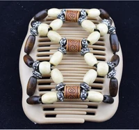 40pcslot vintage magic beads wood stretchy hair clip slide combs new hair accessories