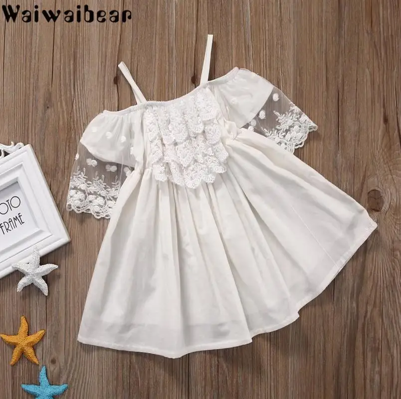 Waiwaibear Lace Girl Clothing Princess Dress Kid Baby Party Wedding Pageant Formal Cute Dresses Clothes Girls HA1 | Детская одежда и