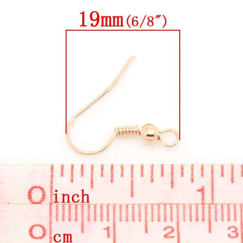 Серьги Крючки из сплава DoreenBeads неровные розовые золотые 18 мм (6/8 дюйма) x 19 35 шт.|earring