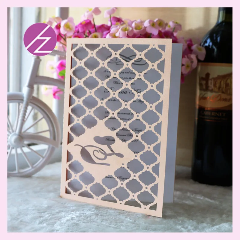 12pcs/lot Luxury Laser cut Paper Printing Wedding Invitations Card chart paper decoration supply Elegant Embossed carton design | Дом и сад