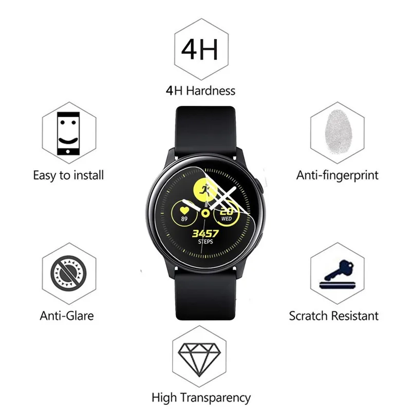 Пленка с полным покрытием HD для Samsung Galaxy Watch Active 9H Взрывозащищенная нанопленка
