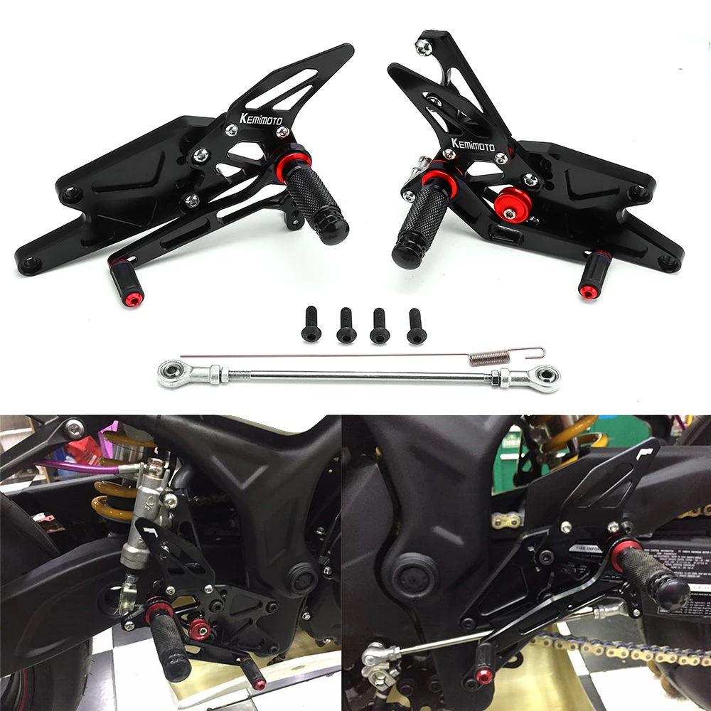 KEMiMOTO MT-03 R3 CNC регулируемый задний Набор Rearsets Подножка для Yamaha YZF R25 R3-& MT-25- новое поступление