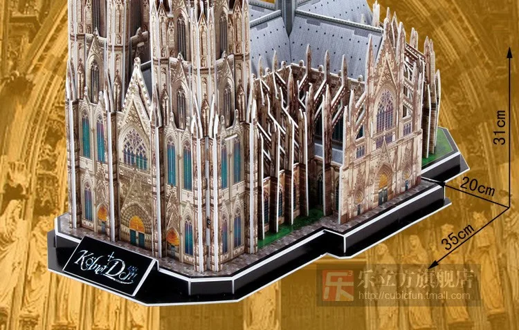 3D Бумаги Головоломки Кельнский Собор Строительство Церковной Архитектуре Craft DIY Головоломки Обучающие Игрушки для Детей