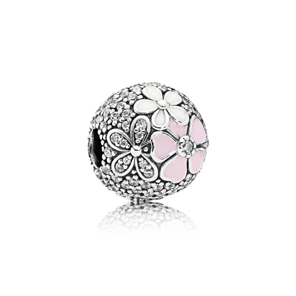 

Authentic 925 Sterling Silver Charm Flower Daisy Stopper Safety Beads For Original Pandora Charm Bracelets & Bangles Jewelry