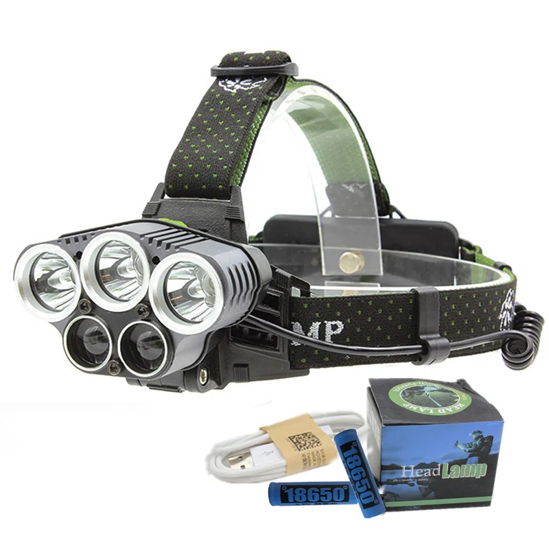 Brightfire 5 LED налобный фонарь XM L T6 Q5 фара 15000 люмен светодиодный для кемпинга похода