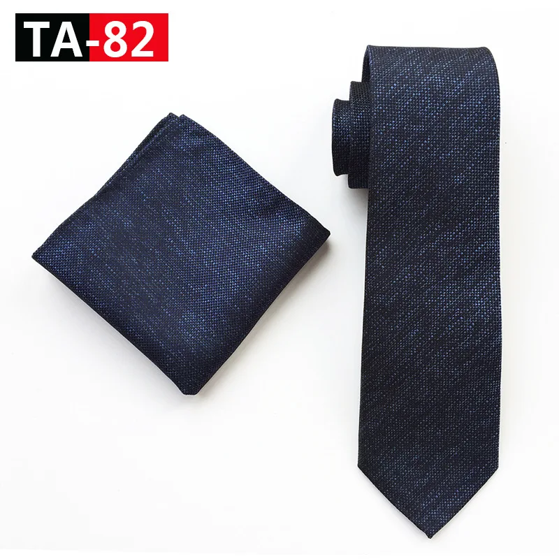 TA-82 Classic Novelty 23 Style Mens Tie Pocket Square Set Silk Paisley Flower Floral Gird Necktie Set Business Wedding Party Tie Set - Цвет: TA-82