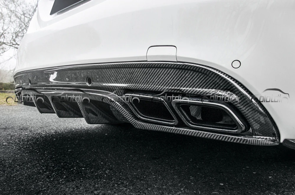 Для Mercedes Benz W205 4 двери AMG и C63 FD Стиль углеродного волокна задний бампер спойлер диффузор стайлинга автомобилей
