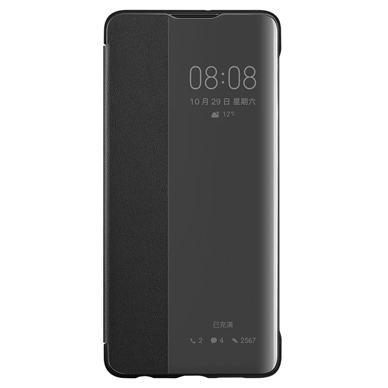 Smart View Flip Cover для huawei P30 Pro Официальный кожаный флип чехол для huawei P30 Pro крышка huawei P30 чехол для телефона - Цвет: Black