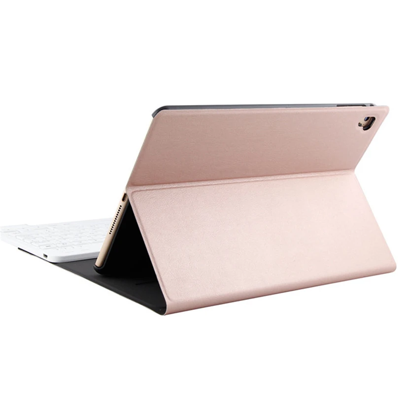 Розовый Кожаный чехол для Apple iPad Pro 10,5 Беспроводной Bluetooth клавиатура+ Тонкий Smart Folio стоять кожаный чехол J02T - Цвет: Розовый