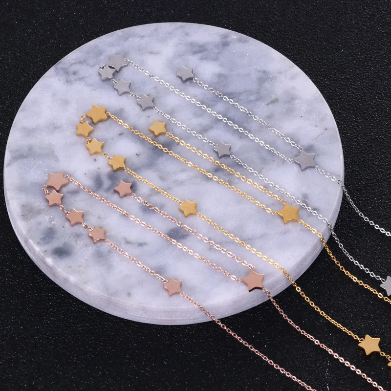 Мода Звезда Шарм женский короткий цепи ожерелье титана из нержавеющей стали