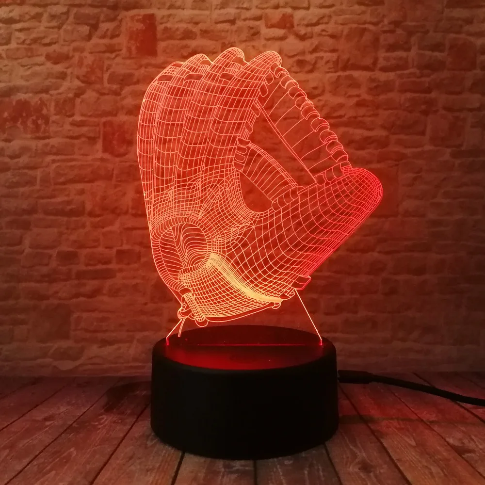 Новинка Софтбол Mitt ночник 7 цветов меняющаяся Светодиодная лампа настроение 3D