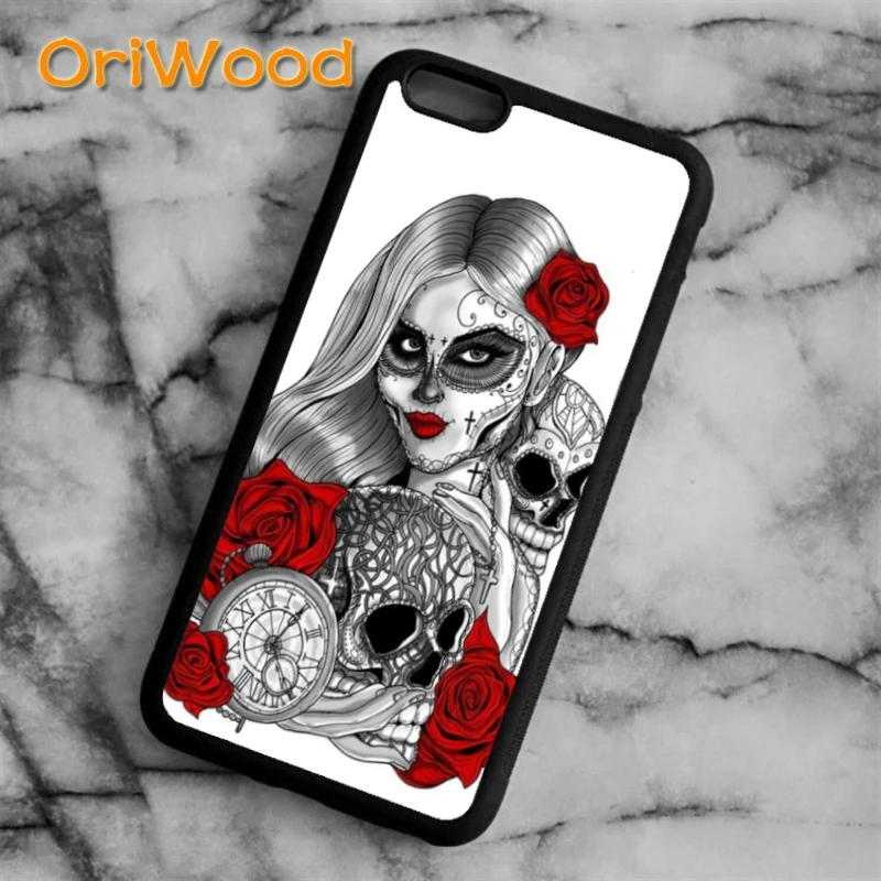 Чехол OriWood с мексиканским черепом для iPhone 5 6s 7 8 plus X XR XS 11 12 13 pro max Samsung Galaxy S6 edge S8 S9 S10 |