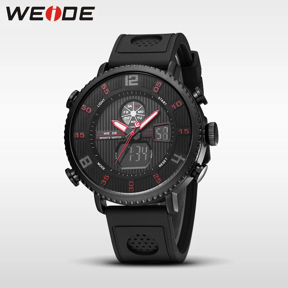 Weide автоматические часы кожаные мужские роскошные спортивные водонепроницаемые