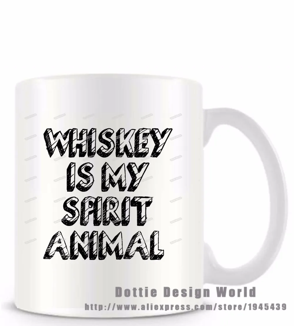 Виски мой дух с забавными рисунками животных Новинка кружка Сделай Сам кофейная