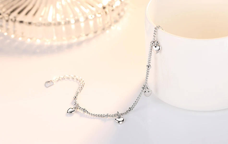 ORSA JEWELS 925 Браслеты стерлингового серебра для Для женщин сердечными амулетами AAA ослепительно CZ Женская мода вечерние ювелирные изделия подарок ASB02