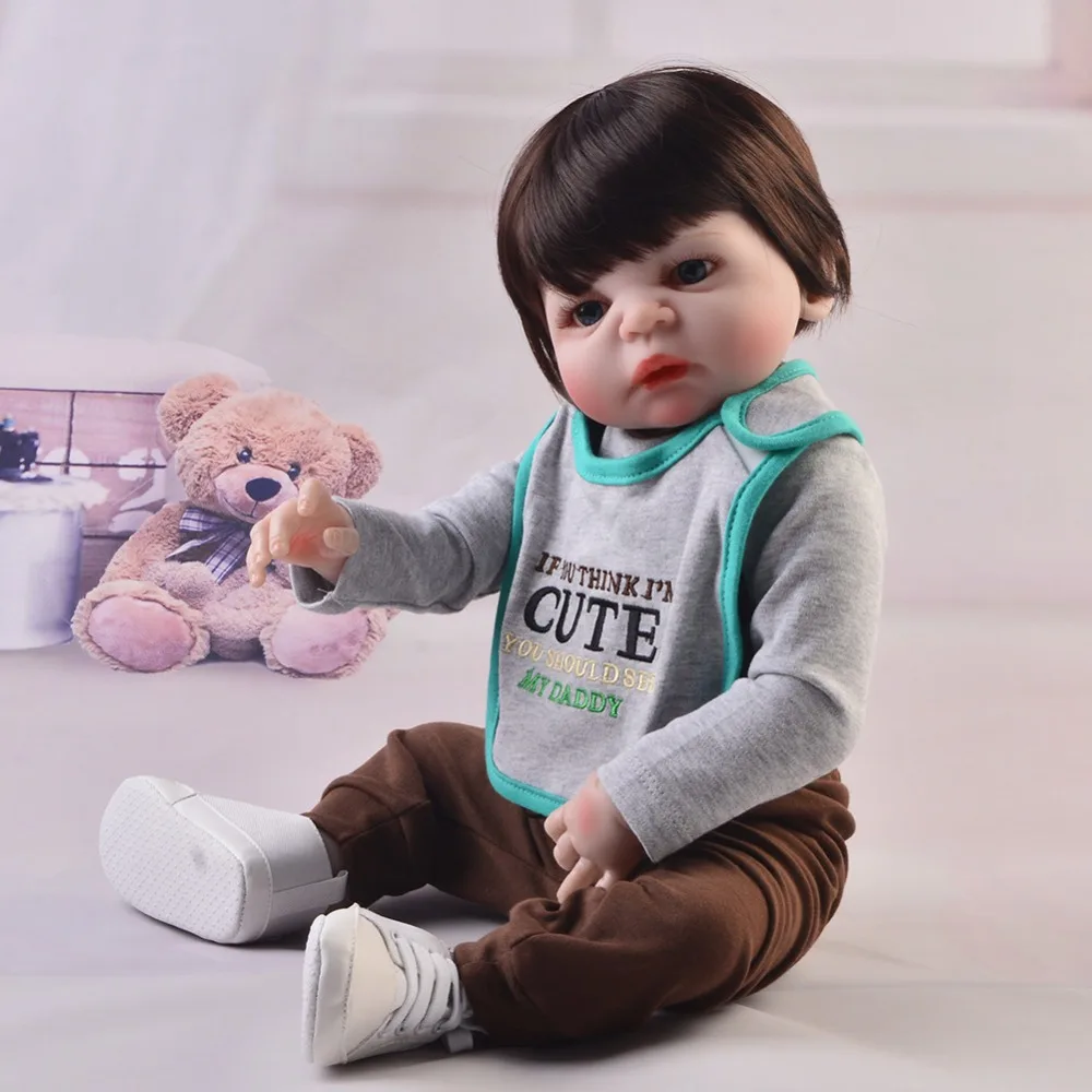 Кукла reborn 57 см мягкая силиконовая кукла для мальчиков | Игрушки и хобби