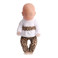 doll clothing fashion leopard print suit fit 43 cm baby dolls and 18 inch girl dolls accessories f114