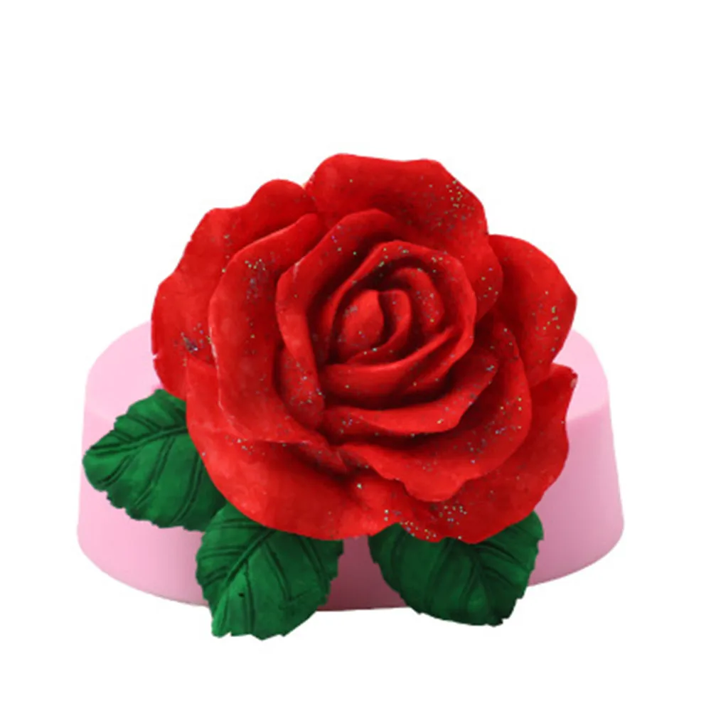 Роза цветок Fondant (сахарная) силиконовая форма для украшения торта инструмент 3D Craft