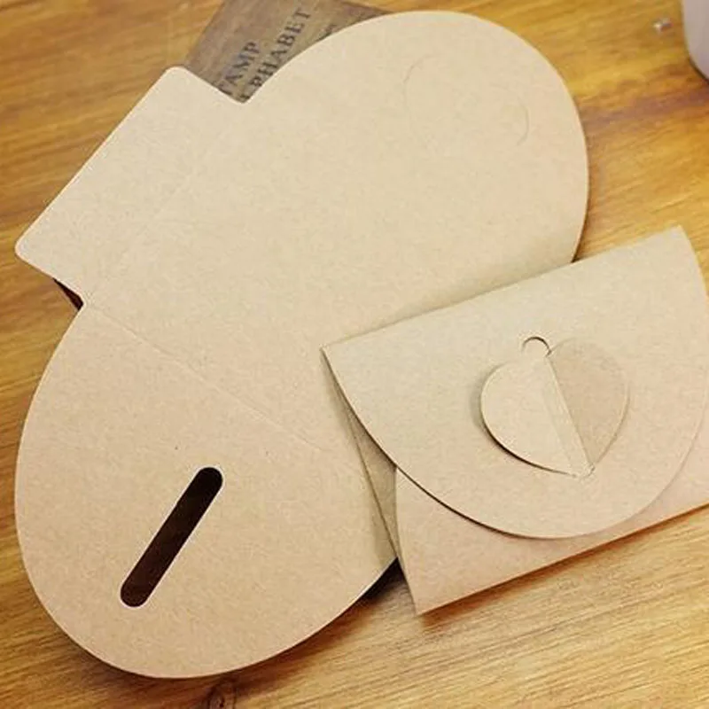 50 шт./лот конверт ручной работы в форме сердца винтажные конверты ретро