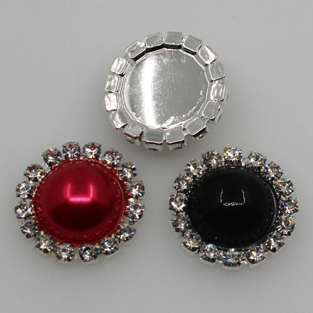 10 шт. круглые жемчужные пуговицы Стразы 20 мм|rhinestone pearl buttons|pearl buttonsflower center |