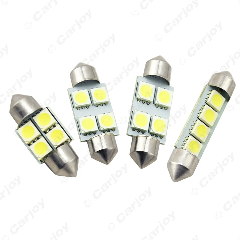 Светодиодные лампы для чтения 50 шт. 31 мм 36 39 41 5050 4 SMD Festoon Dome # CA1181 | Автомобили и