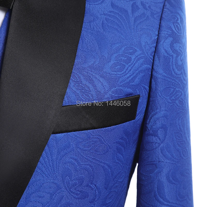 Custom Made Formal Suits Men 2018 Latest Coat Pant Designs Terno Slim Fit Wedding Suits For Men 3 Pieces Royal Blue Mens Tuxedo images - 6