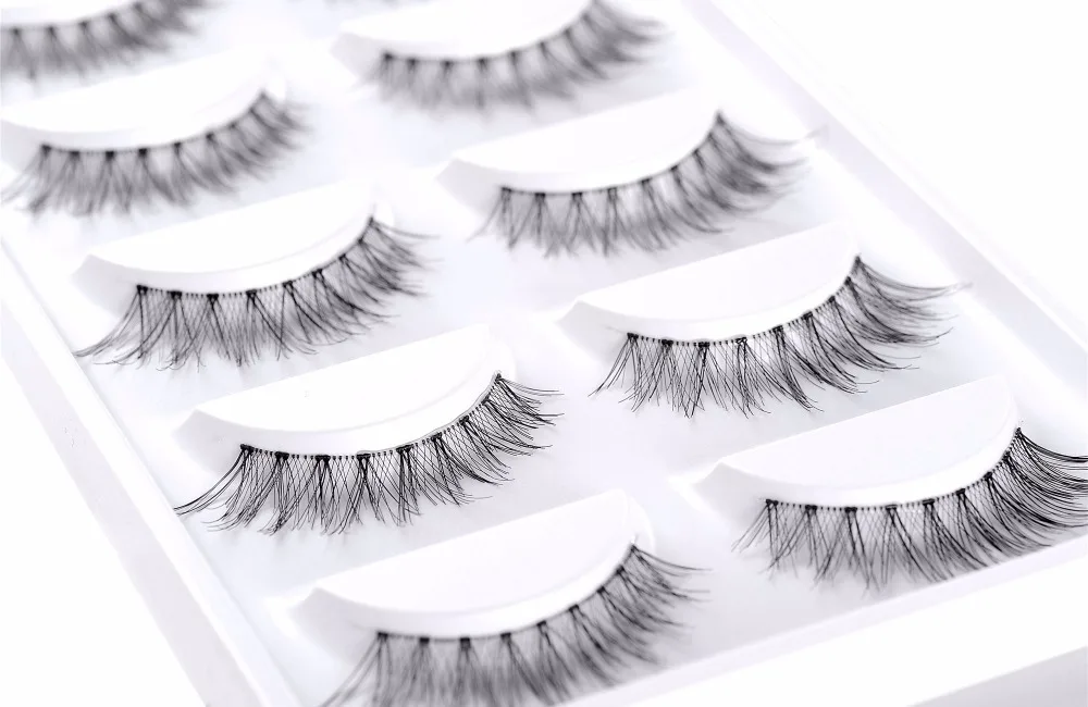 CLOTHOBEAUTY 5 пар накладных ресниц, тонкие накладные ресницы для наращивания ручной работы, натуральные мягкие невидимые ресницы, длинный толстый многоразовый макияж