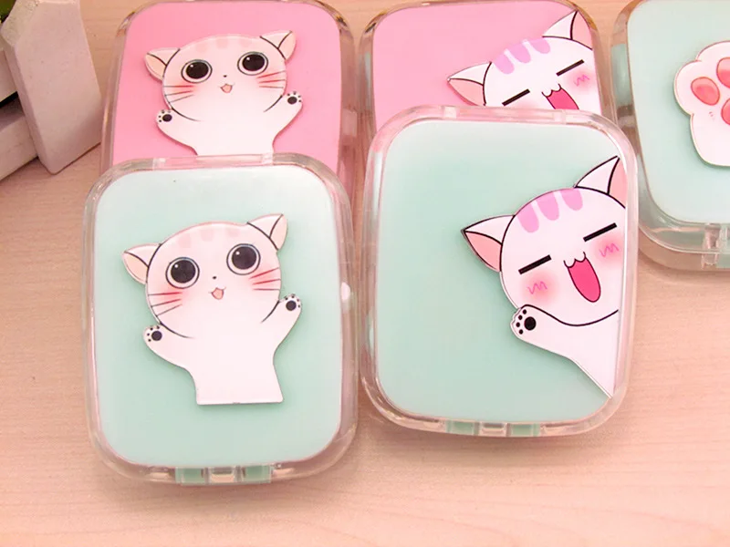 LIUSVENTINA DIY акриловый милый портативный белый кошачий лап чехол для контактных линз