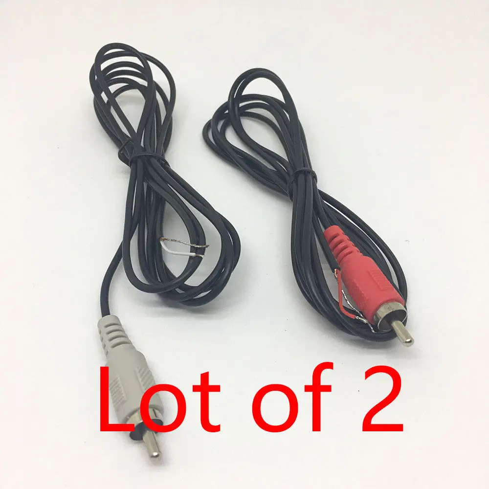 

2 pair Replacement repair Speaker Bare Wire cable 5ft With RCA Plug to Stripped