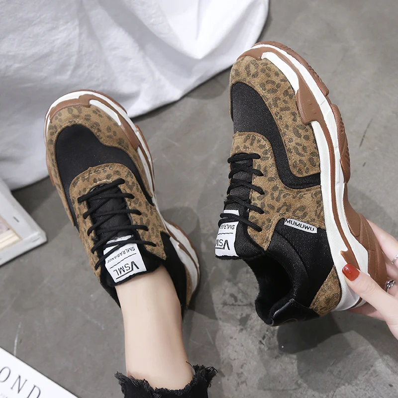 Baideng новые женские кроссовки леопардовые для женщин легкие chaussures femme спортивные