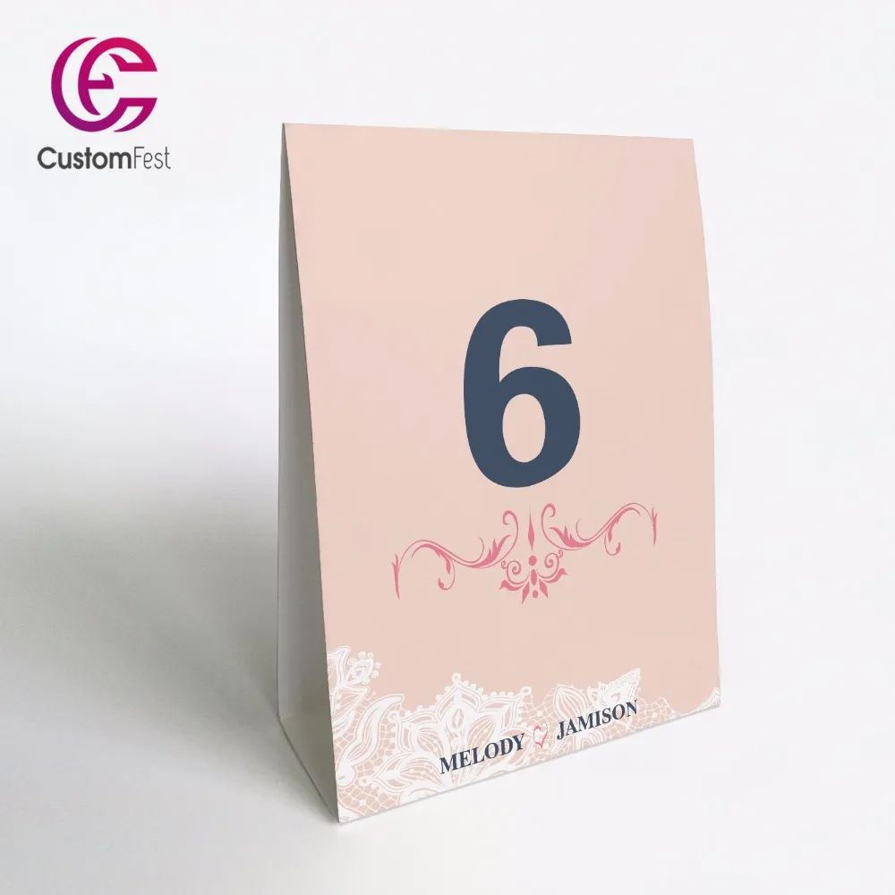 

10pcs/lot Personalized lace design stand free table number TN003