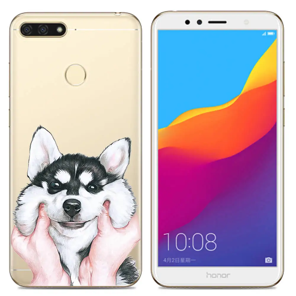 For Huawei Honor 7A Pro Case Soft Silicone TPU Transparent Printing Phone Back Protective Cover |