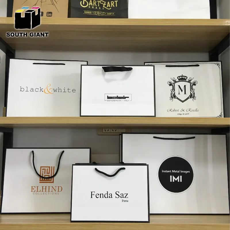 Custom Logo подарочные бумажные пакеты с ручками маленькие и большие прочные черные