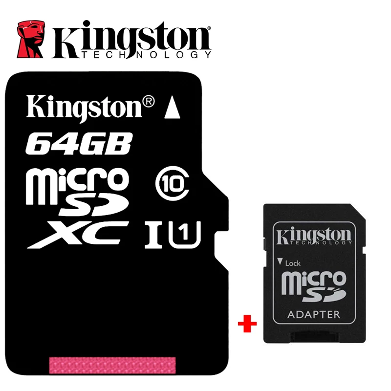 Карта памяти kingston C10 16 ГБ 32 ГБ 64 ГБ 128 ГБ 8 ГБ Micro SD карта SDHC SDXC UHS-I U1 Microsd карта памяти класса 10 TF - Емкость: 64GB with adapter