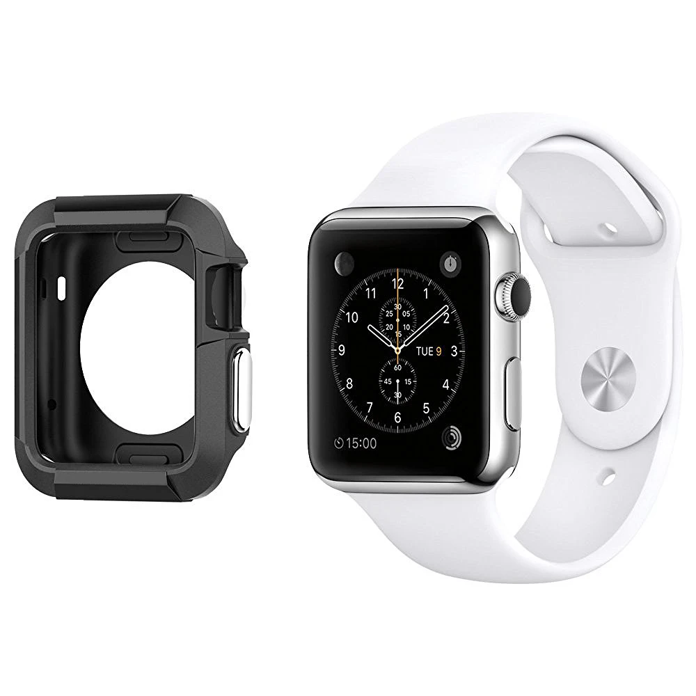 POMER Universal Rugged Cover Armor For Apple Watch Series 2 Case for iwatch 42mm Bumps Scratches Shockproof Protective Skin |