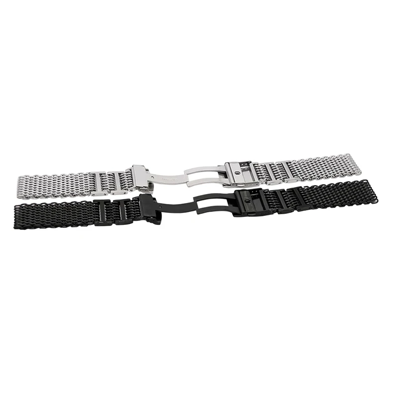 ZLIMSN New Stylish Mesh Watchband 316 Stainless Steel Black Silver Strap 20mm 22mm 24mm Watches Accessories Watch band | Наручные часы