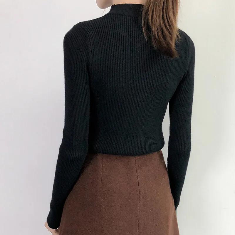 Женский трикотажный свитер с v-образным вырезом жемчугом | Женская одежда