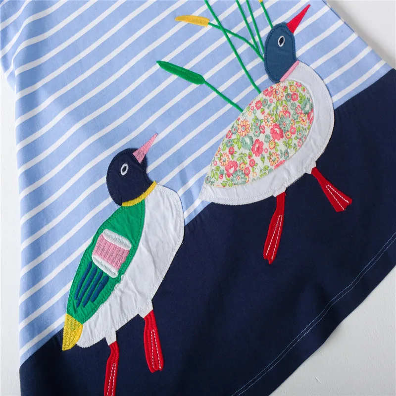 Children autumn Clothing Girls appliques dresses kids mandarin duck baby dress animals unicorn girls clothes 3-12T | Детская одежда и