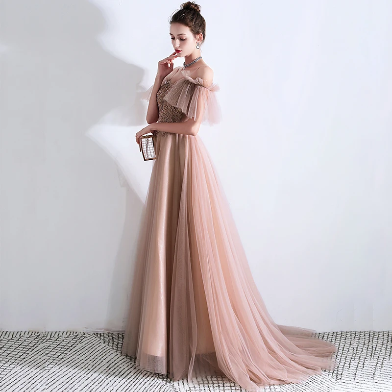SSYFashion/Новые элегантные длинные вечерние платья для банкета, вечерние платья с блестками и бисером, вечерние платья длиной до пола