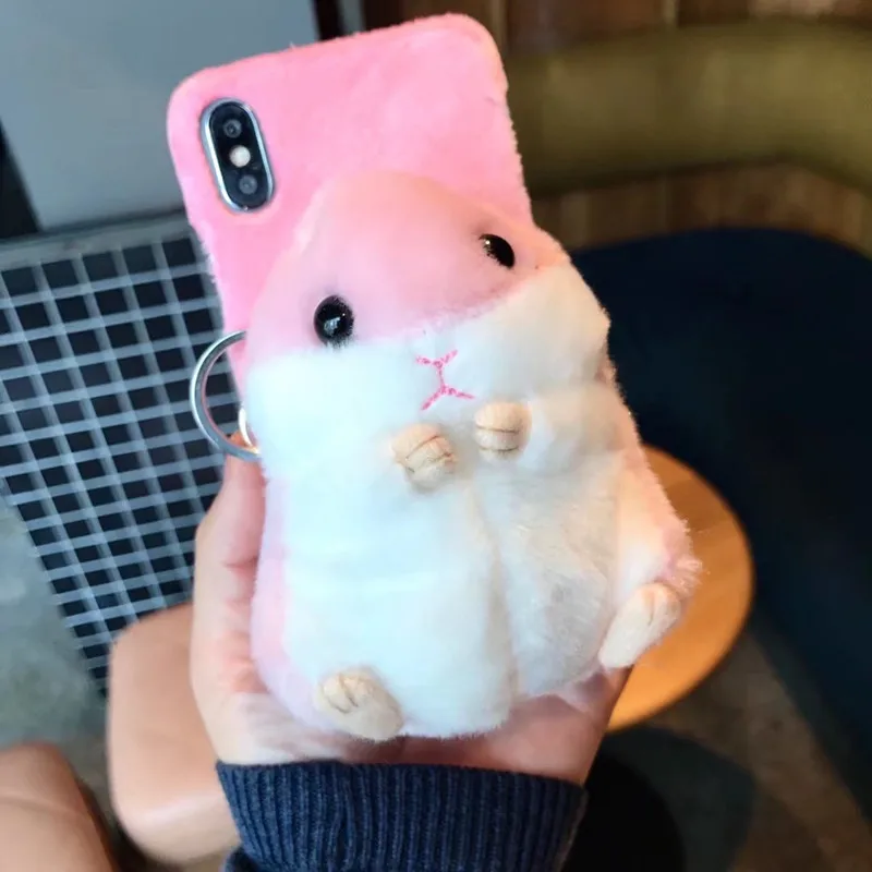 Ainike мягкий пушистый чехол для задней панели куклы для iPhone 6S Plus 7Plus 8Plus XR XS 11Pro Max 3D милая мультяшная игрушка хомяк Меховой чехол для телефона