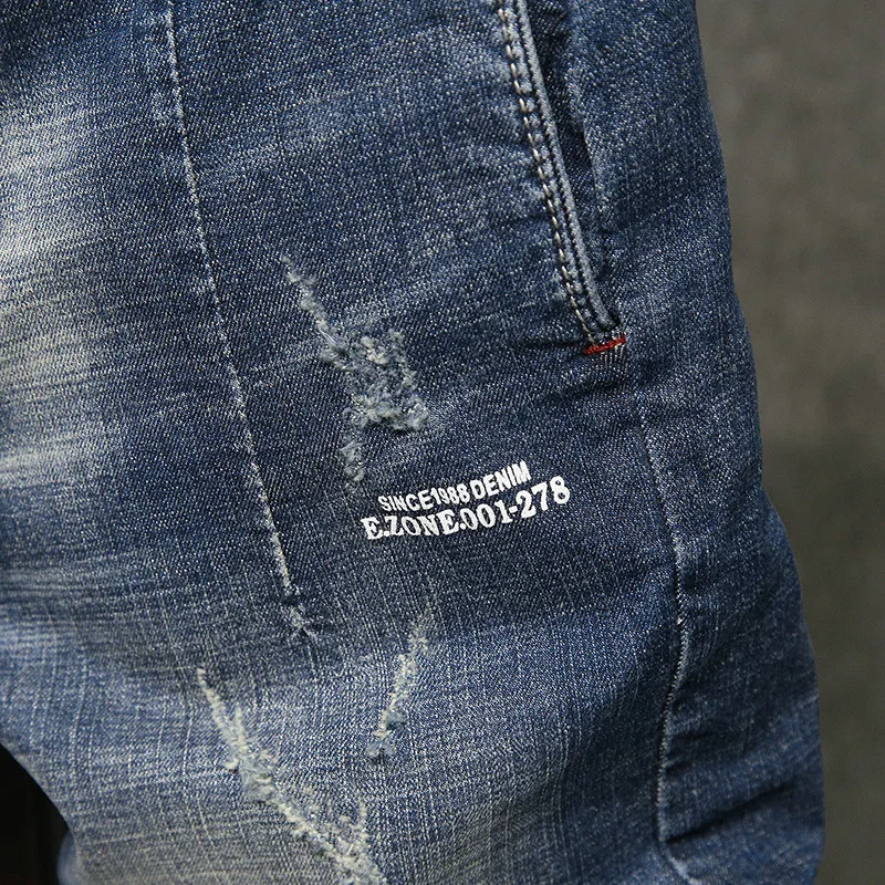 Новинка 2019 мужские джинсовые шорты индивидуальные брюки модные прямые простые