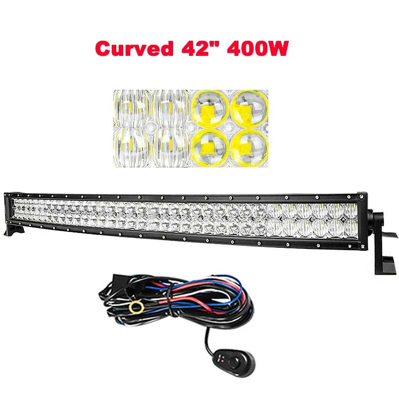 42 Inch With Wire CREK 21 31 41 50 ”5D изогнутый внедорожный светодиодный светильник 4x4 ATV SUV светодиодный бар грузовик бар для Jeep 4WD 4x4 внедорожный внедорожник ATV Грузовик Лодка автомобиль - Цвет: 42 Inch With Wire