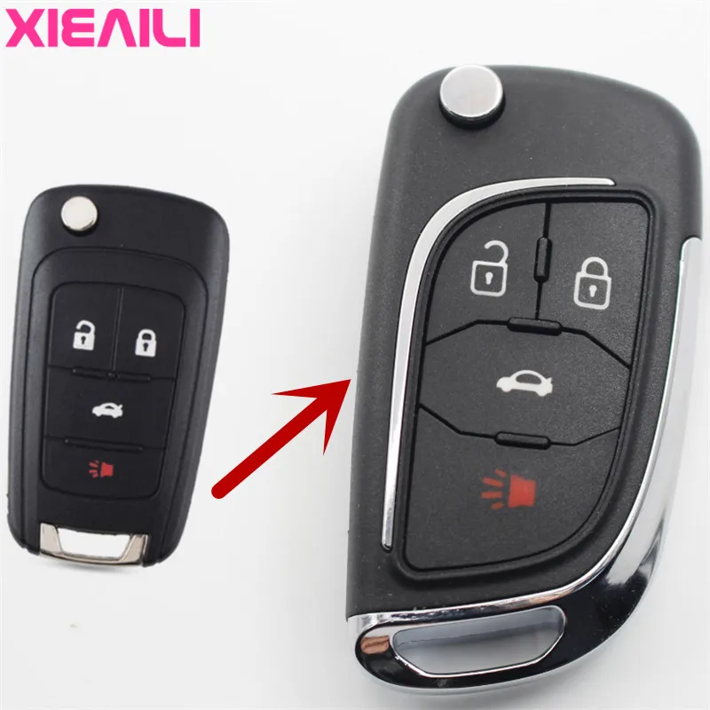 XIEAILI 10Pcs OEM 4Button Modified Flip Folding Remote Key Case Shell For Chevrolet Malibu Fob S499 |