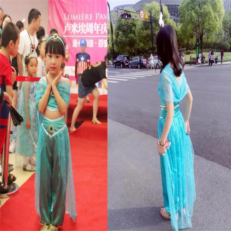 

cosplay Aladdin Princess Jasmine costume Adult Halloween Costumes for women party sexy Jasmine dress